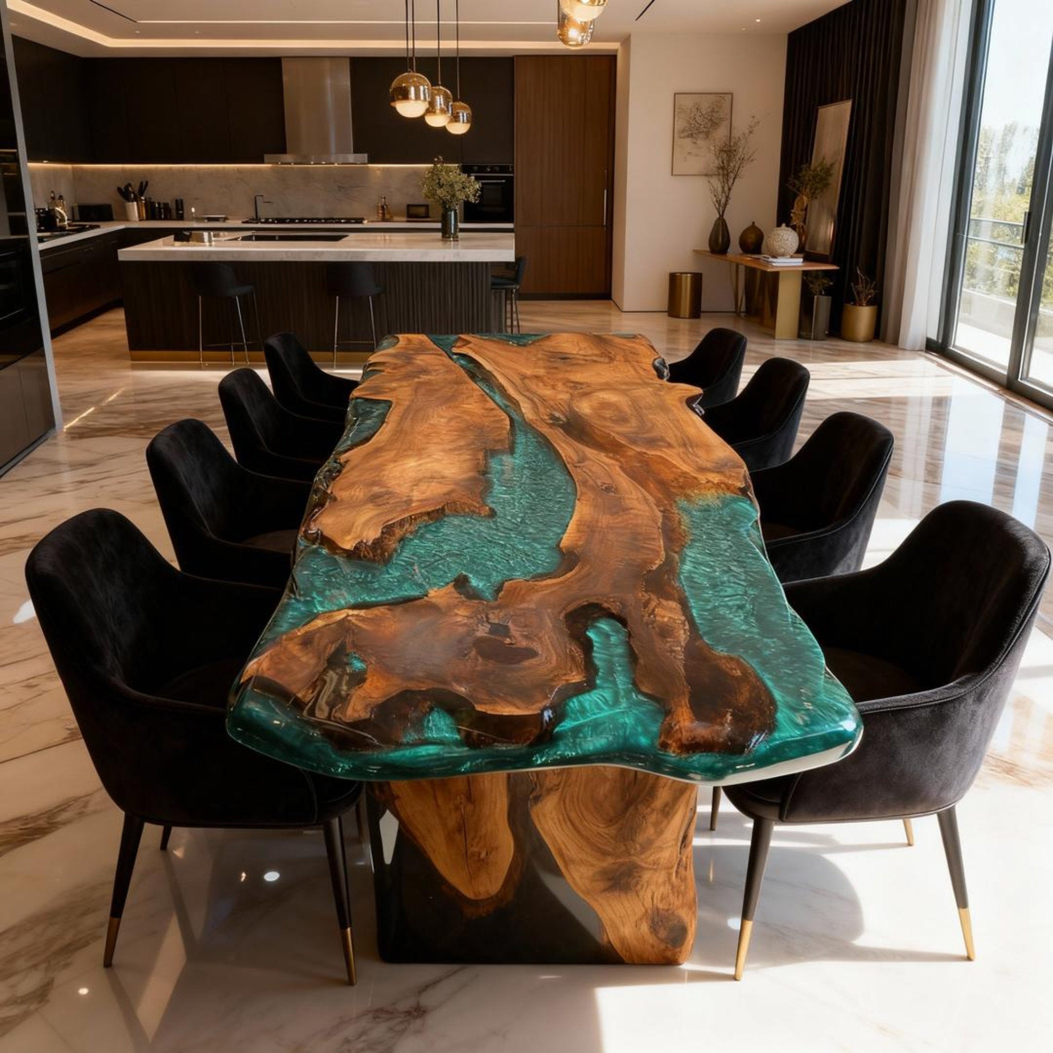 Flux de turquoise émeraude