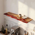 Crimson & Cream Poplar Resin Wall Shelf
