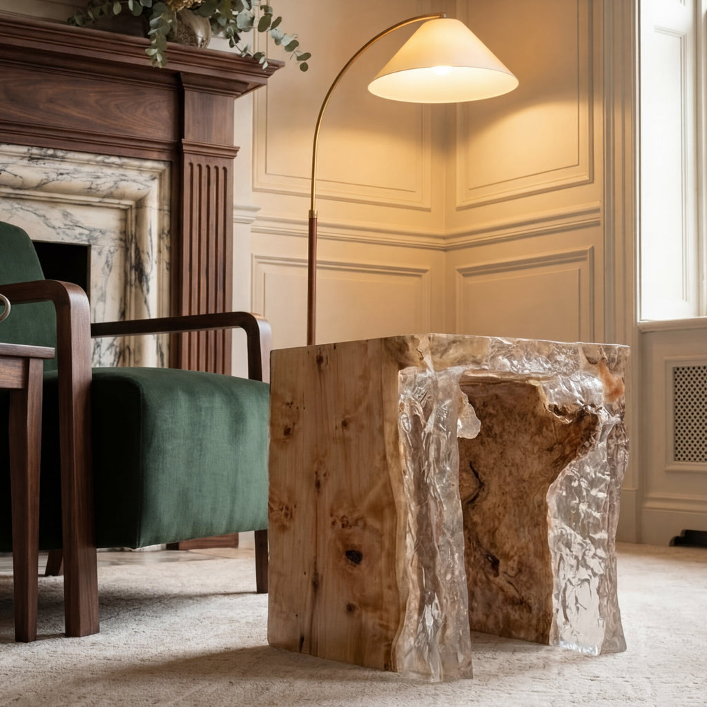 Tabouret en peuplier Crystal Ice