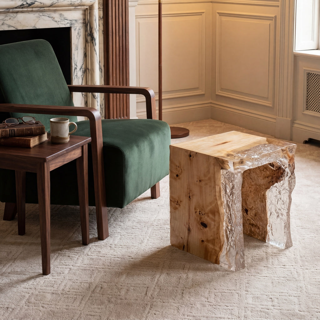 Tabouret en peuplier Crystal Ice