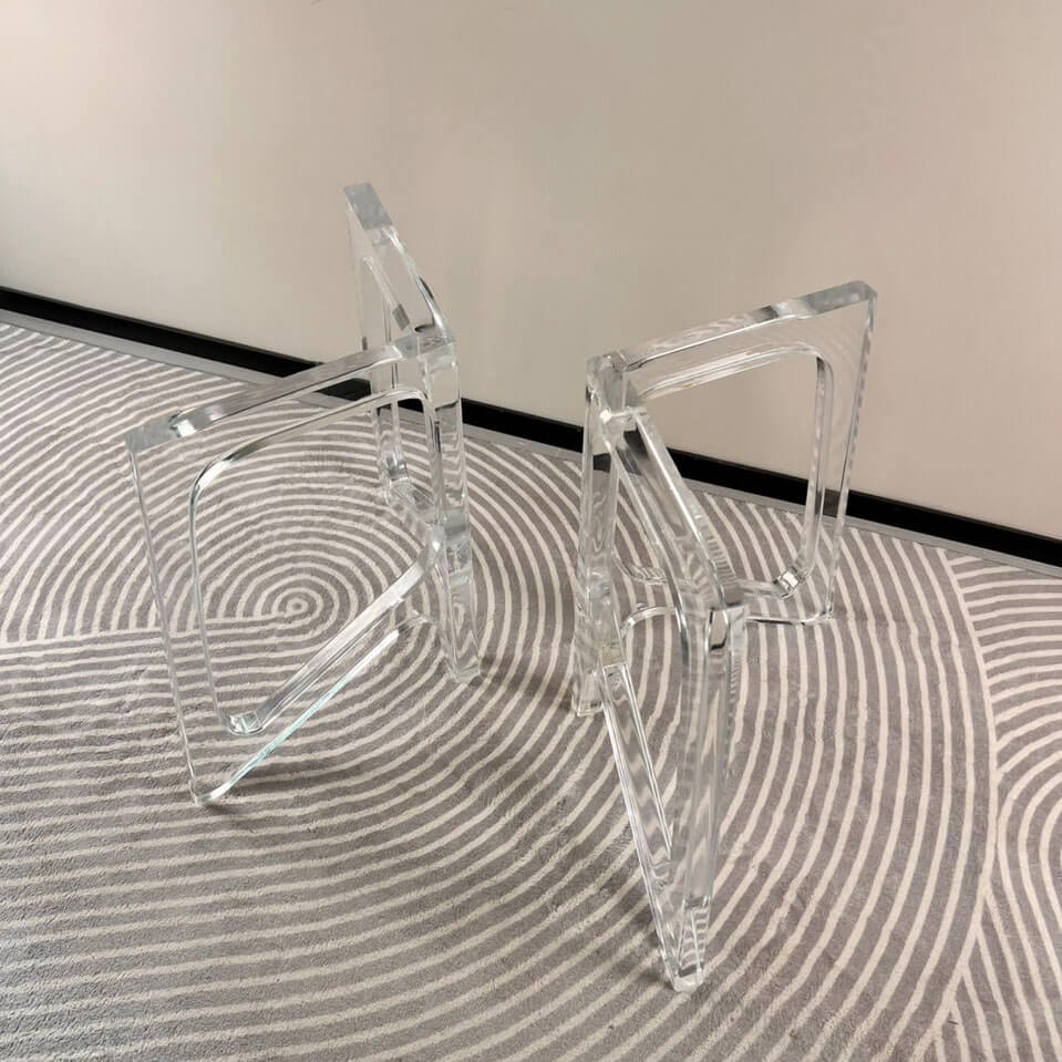 Pieds de table papillon en acrylique transparent EAT-18