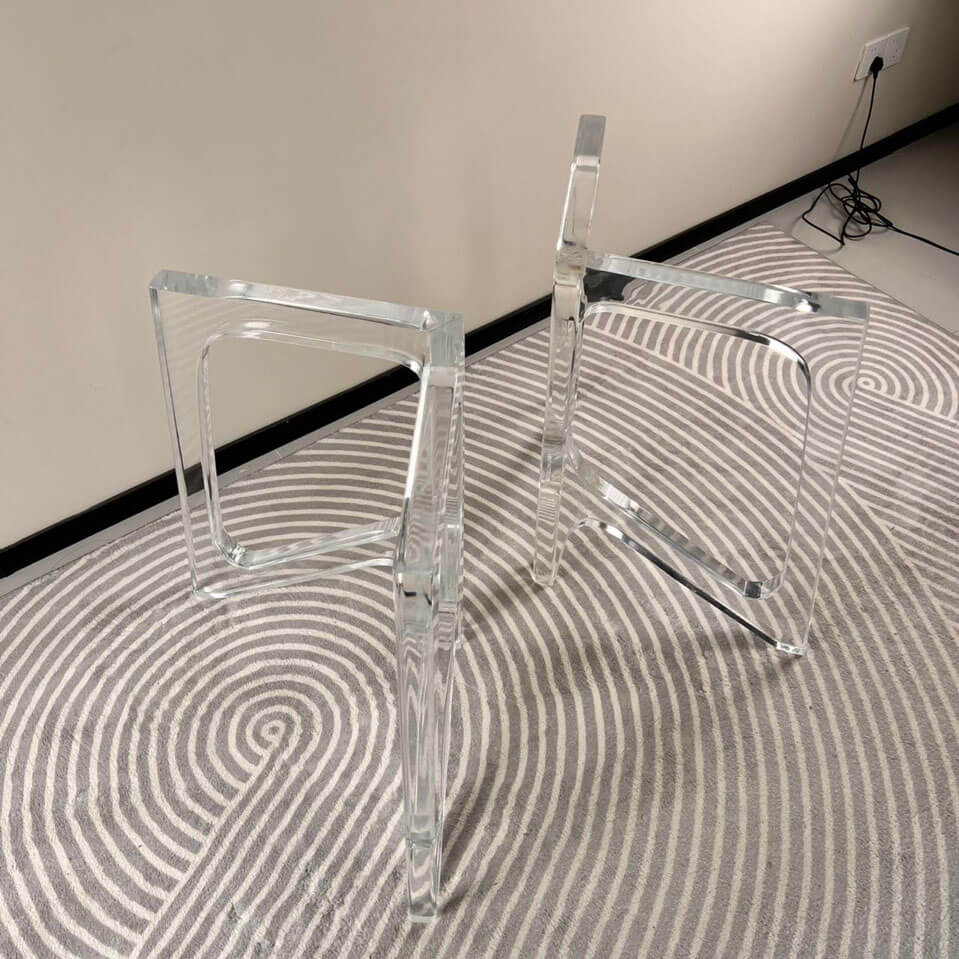 Pieds de table papillon en acrylique transparent EAT-18